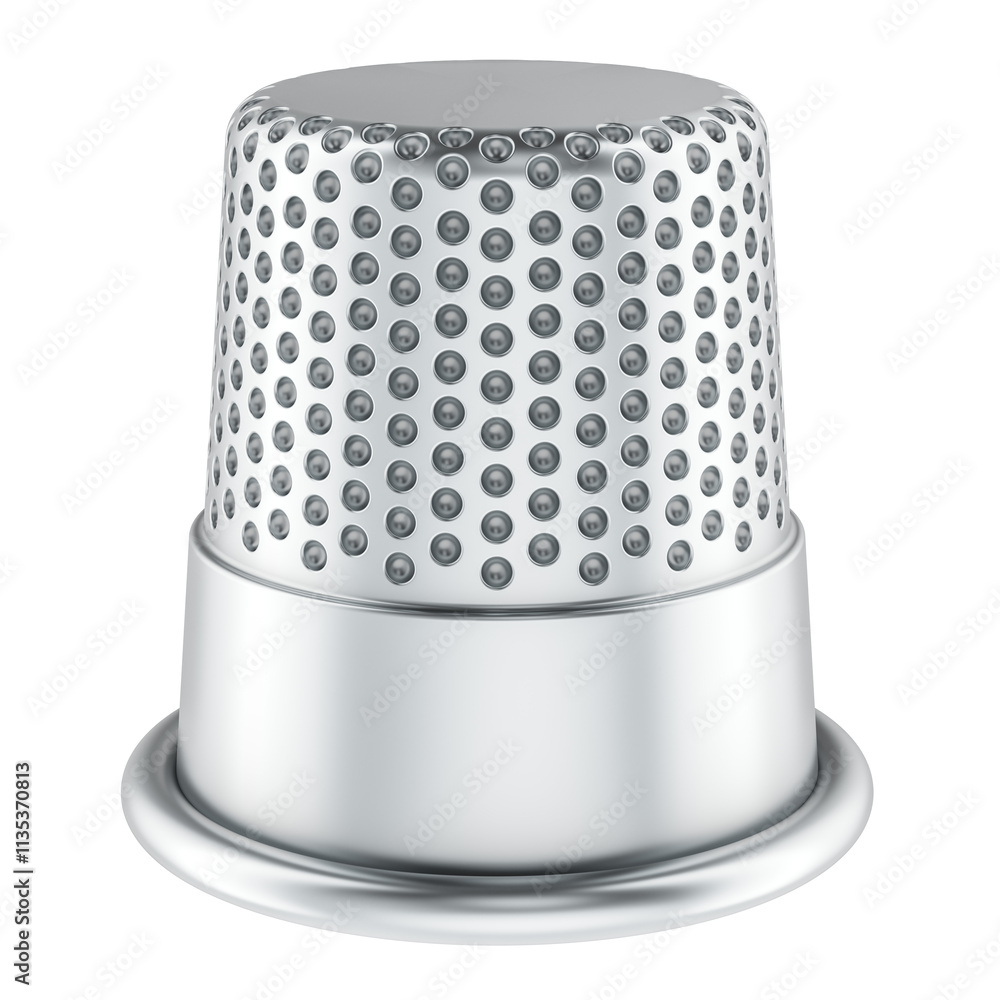 Poster thimble, closeup. 3d rendering isolated on transparent background