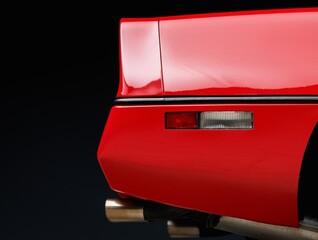 Passenger side view of the rear bumper