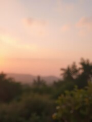 Blurred sunset hues, soft light, dreamy sky, nature backdrop, spring, abstract, majestic