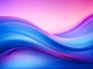 Fototapeta premium Abstract digital gradient with smooth curves and soft transitions between vibrant pink, purple, and blue hues, creating a calming visual flow. Generative AI
