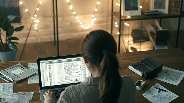 Female CIA Agent Decoding Data in Safe House with Notes and Maps