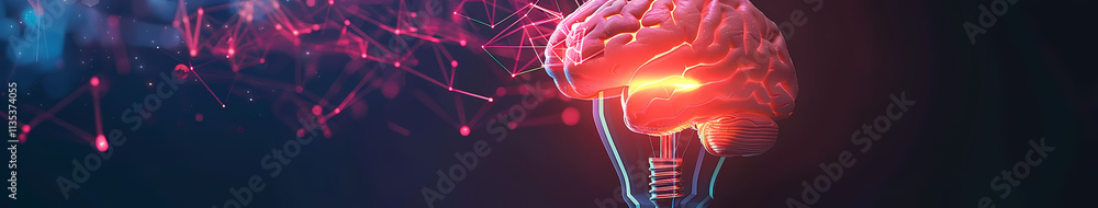 Aufkleber active human brain: a vibrant, dynamic visualization of a human brain, glowing with intense energy a