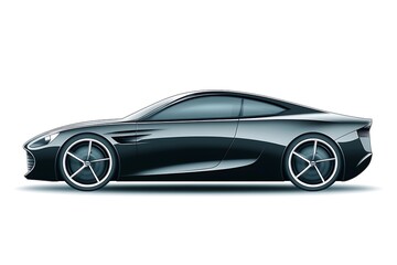 Side view of a sleek and sporty black car