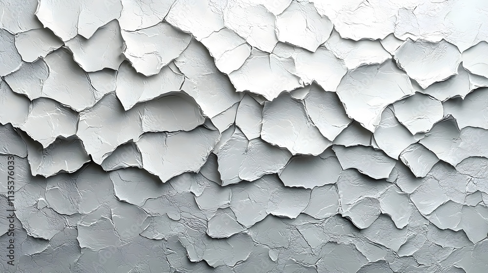 Poster a textured abstract background featuring layers of cracked white paint, creating a visually striking