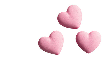 Fototapeta premium Three pink hearts, Valentine’s theme