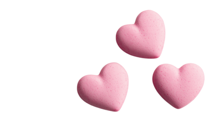 Three pink hearts, Valentine’s theme