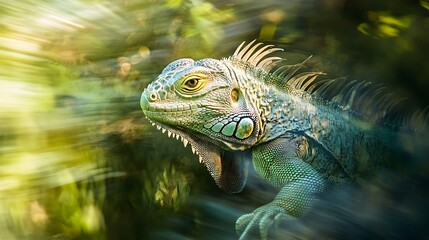 Obraz premium iguana on a tree good for a pet blog