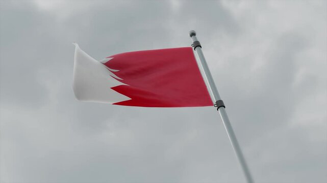 bahrain country flag waving
