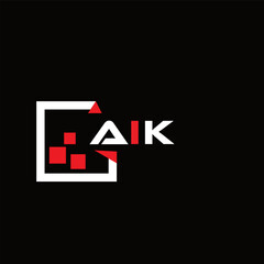  AIK creative minimalist letter logo.  AIK unique vector initials alphabet letter logo design