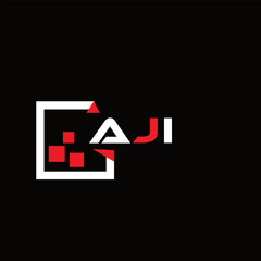 Obraz premium AJI creative minimalist letter logo. AJI unique vector initials alphabet letter logo design