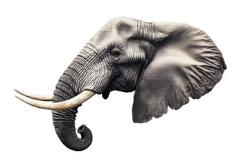 Obraz premium Majestic elephant head showcasing detailed features and textures in a striking portrait