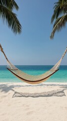 Tropical Beach Hammock Paradise Relaxation Scene