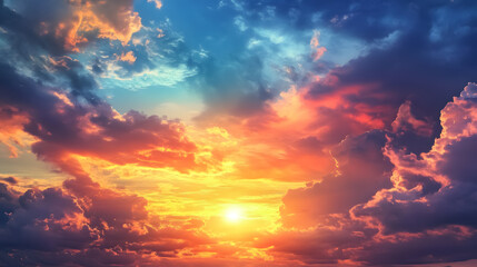 A stunning sunset sky, serving as a natural backdrop.