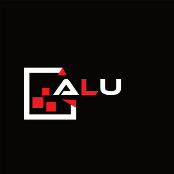  ALU creative minimalist letter logo.  ALU unique vector initials alphabet letter logo design