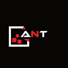  ANT creative minimalist letter logo.  ANT unique vector initials alphabet letter logo design