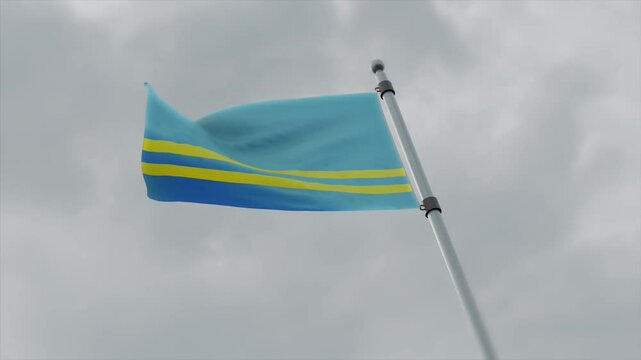 aruba country flag waving