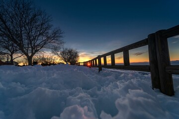 Spectacular snowfall in the village of Los Santos de la Humosa