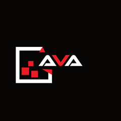  AVA creative minimalist letter logo.  AVA unique vector initials alphabet letter logo design