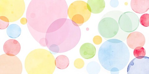 Abstract Watercolor Circles in Pastel Hues