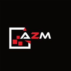  AZM creative minimalist letter logo.  AZM unique vector initials alphabet letter logo design