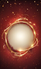 Elegant New Year's banner in luxurious gold and red colors.