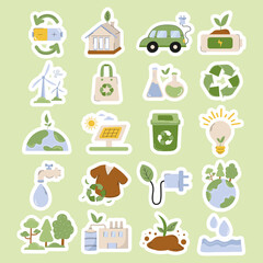 Eco-friendly symbols promoting sustainability and green energy practices for a better future