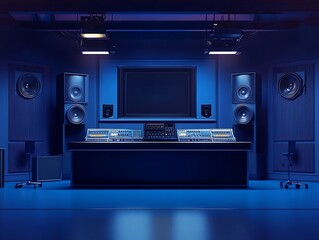 Fototapeta premium Professional Music Studio Recording Room