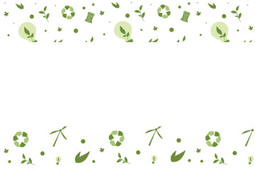 Eco-friendly design with green elements and sustainable symbols for environmental awareness
