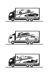 Obraz premium Super cars transportation Services - vector illustration