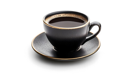 Obraz premium Black coffee in a cup on a white background
