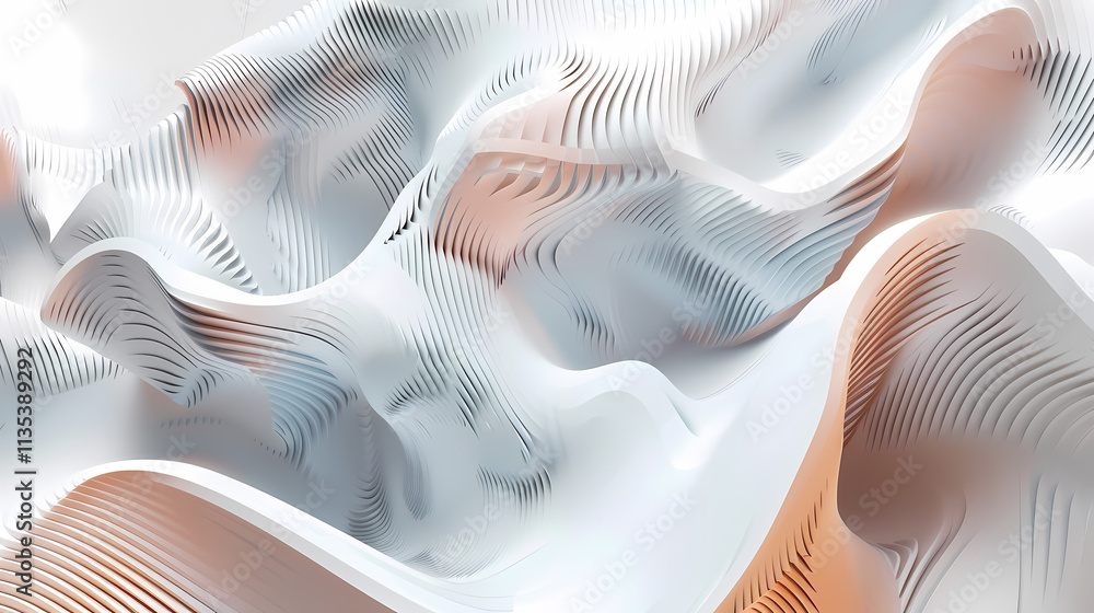 Aufkleber abstract organic forms: a mesmerizing abstract background featuring intertwining, flowing forms in m