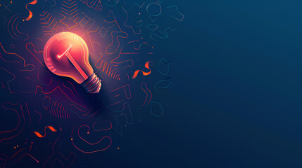 Illuminating Innovation: A glowing light bulb illuminates a futuristic, abstract network of digital lines, representing the spark of a breakthrough idea.  