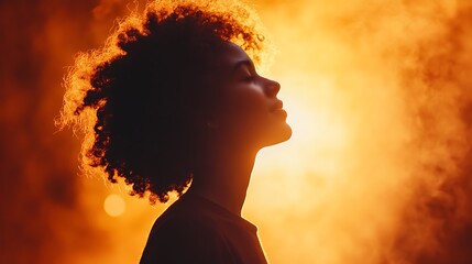 Silhouette Woman Golden Hour