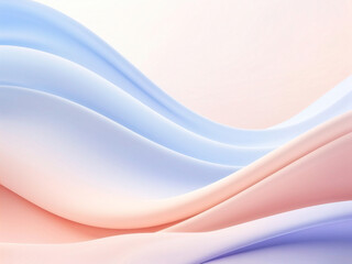 Obraz premium A bold abstract gradient pattern featuring flowing curves in pastel tones of peach, lavender, and sky blue, creating a serene aesthetic. Generative AI
