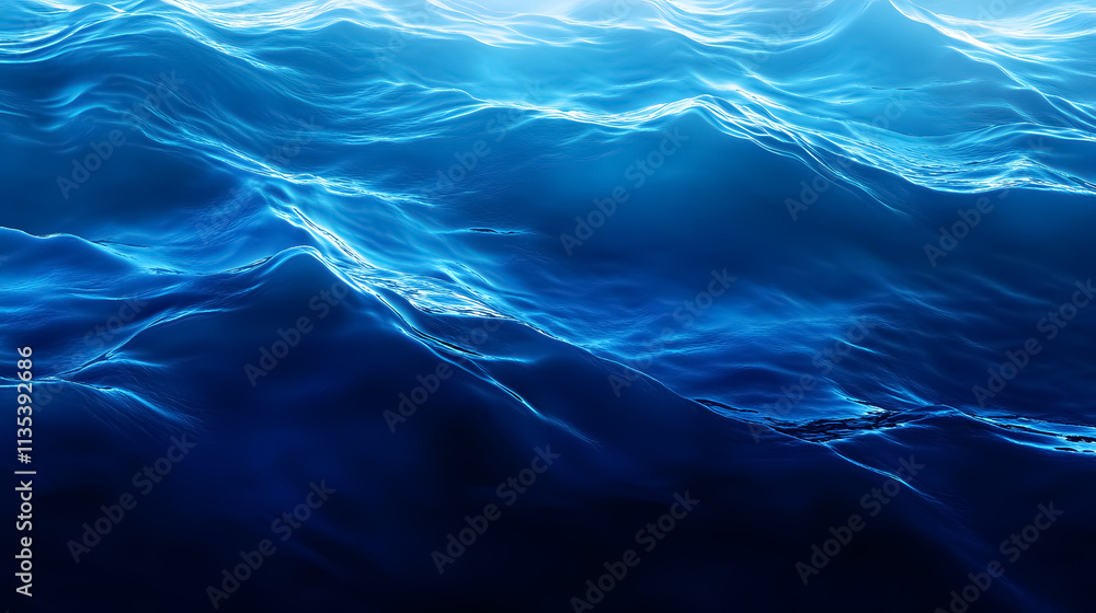 Poster an abstract blue gradient background representing deep water.
