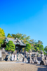 Obraz premium 秋の成田山新勝寺 仁王門 千葉県成田市 Naritasan Shinshoji Temple in autumn. Shakado. Chiba Pref, Narita City.