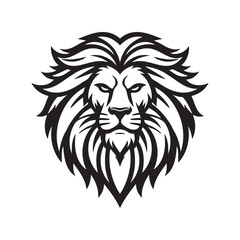 Lion head vector silhouette
