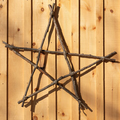 Barn Star on a Board and Batten Background Square