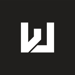 letter lw simple linked geometric lines logo vector