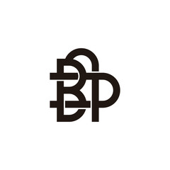 letters bp overlapping linear simple logo vector