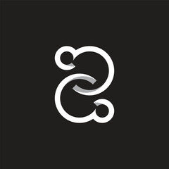 Fototapeta premium number two ribbon cloud shape simple geometric logo vector