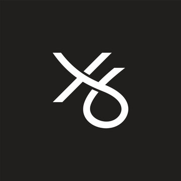letter xb curves ribbon loop linear logo vector