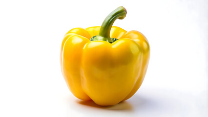 Yellow Bell Pepper on White Background