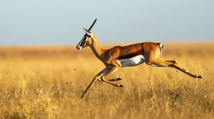 Papier peint photo intissé Springbok in the African Savanna: A Stunning Wildlife Capture