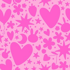 Valentine hearts seamless 14 February love pattern for wrapping paper