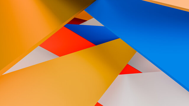 The wallpaper renders 3D geometric colors. Concept: 3D Reder, background, wallpaper.