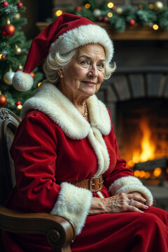 Surreal Portrait of Elderly Woman with Crumpled Paper Skin