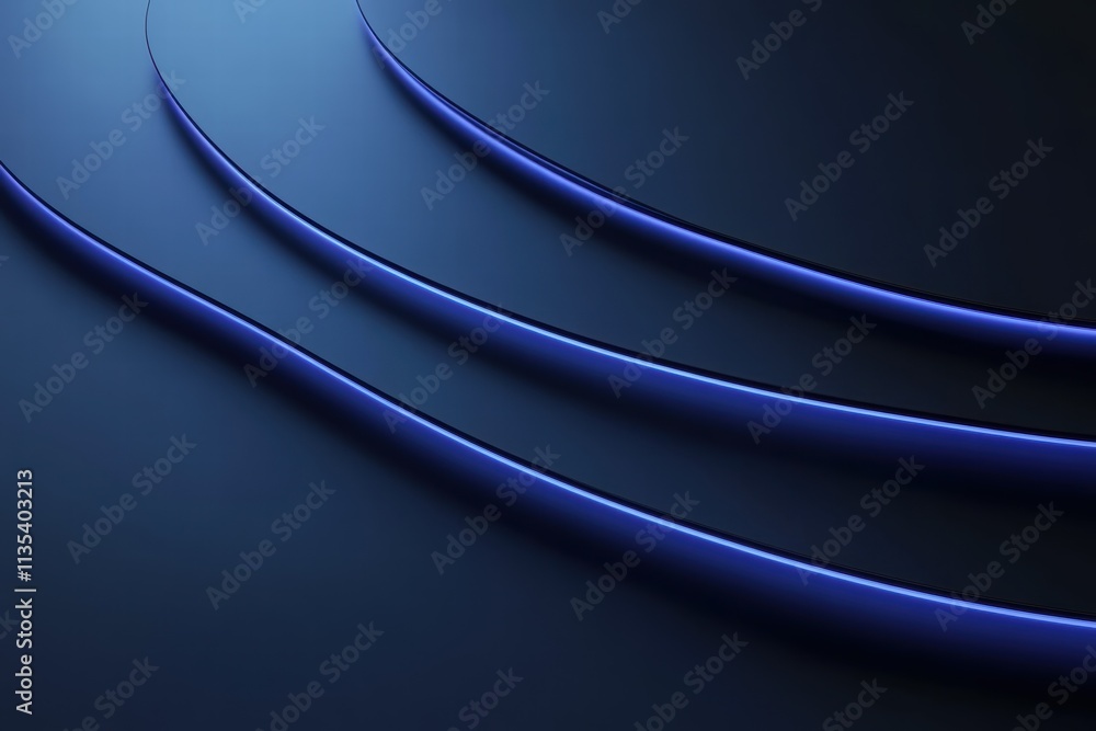 Aufkleber creative design featuring smooth blue lines with led lighting on a matte background