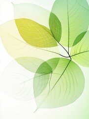 Nature's calm soft light on green leaves in minimalist scene