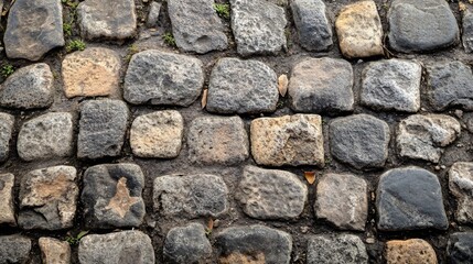 Obraz premium Vintage Cobblestone Pavement Texture